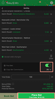 How to post bet?